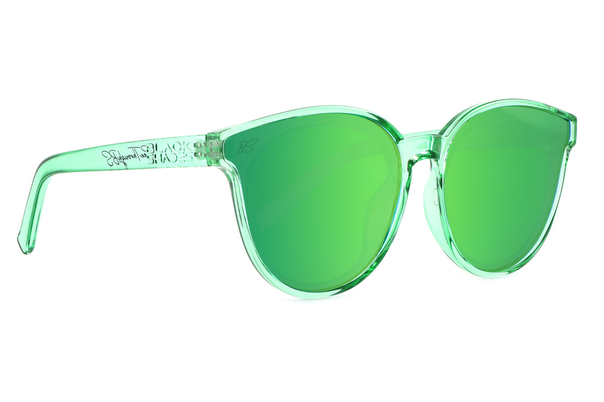 Winking Lizard Green Polarized Cat Eye Fashion Sunglasses Black