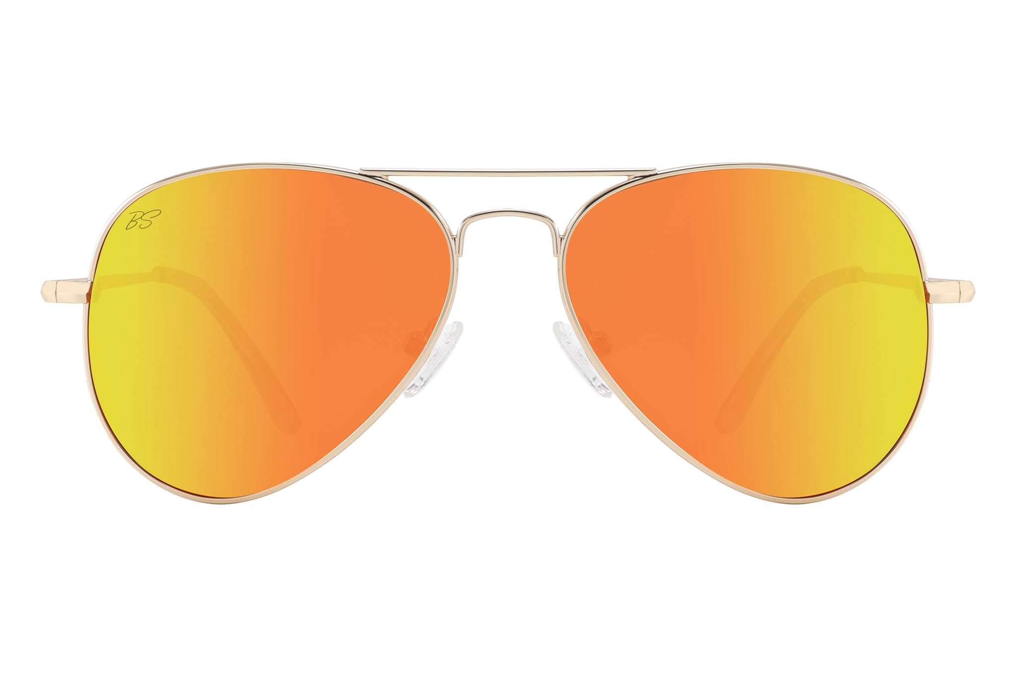 Juicy Sunburst Orange Polarized Aviator Sunglasses Black Shades