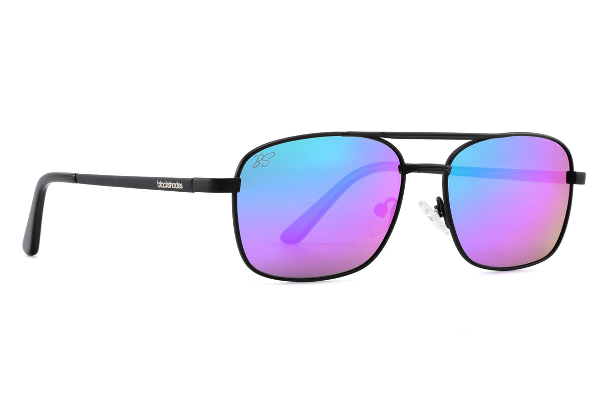 Mustache Ride Teal Polarized Metal Sunglasses | Black Shades – Black Shades