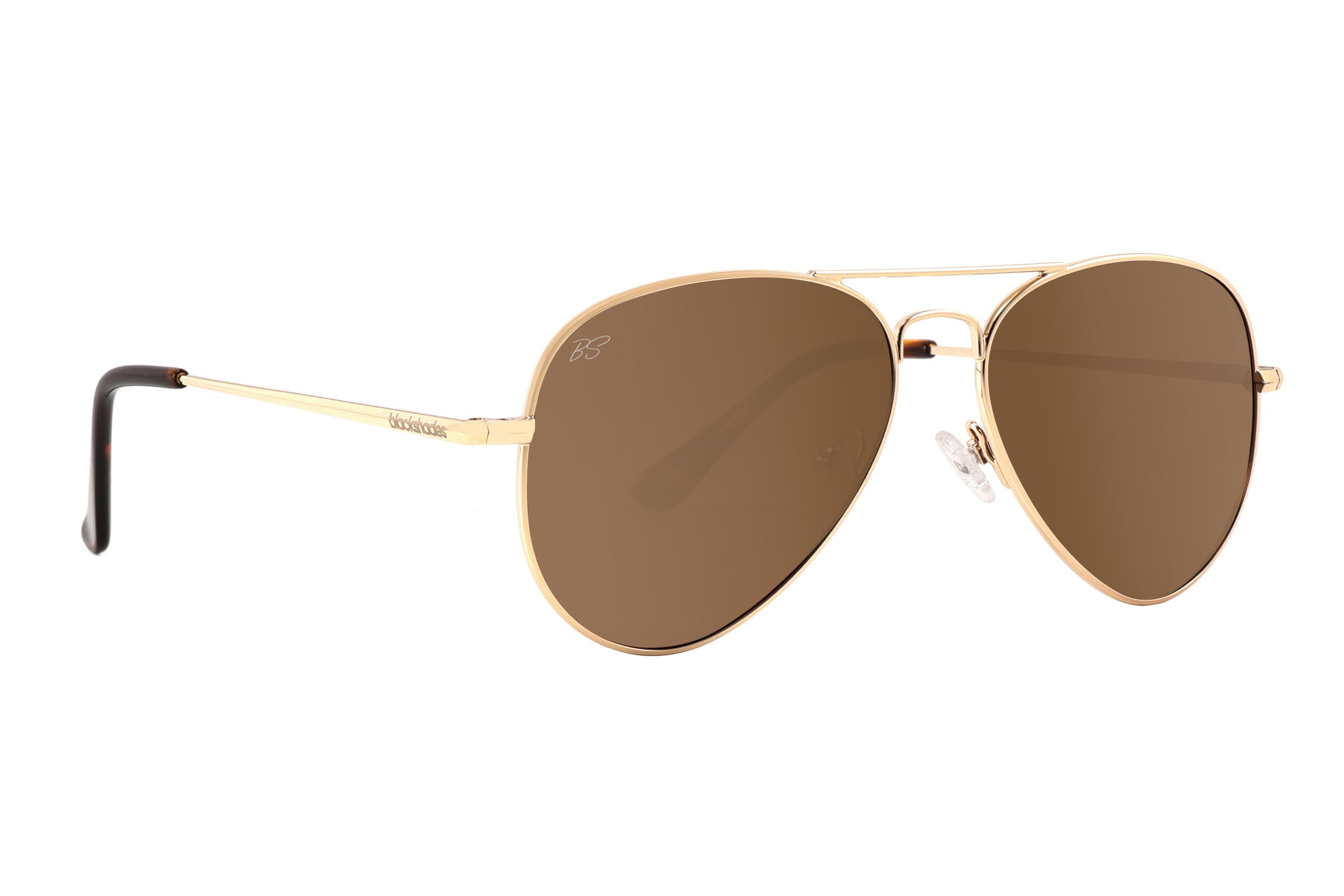 Palm Springs Brown Polarized Aviator Sunglasses Black Shades