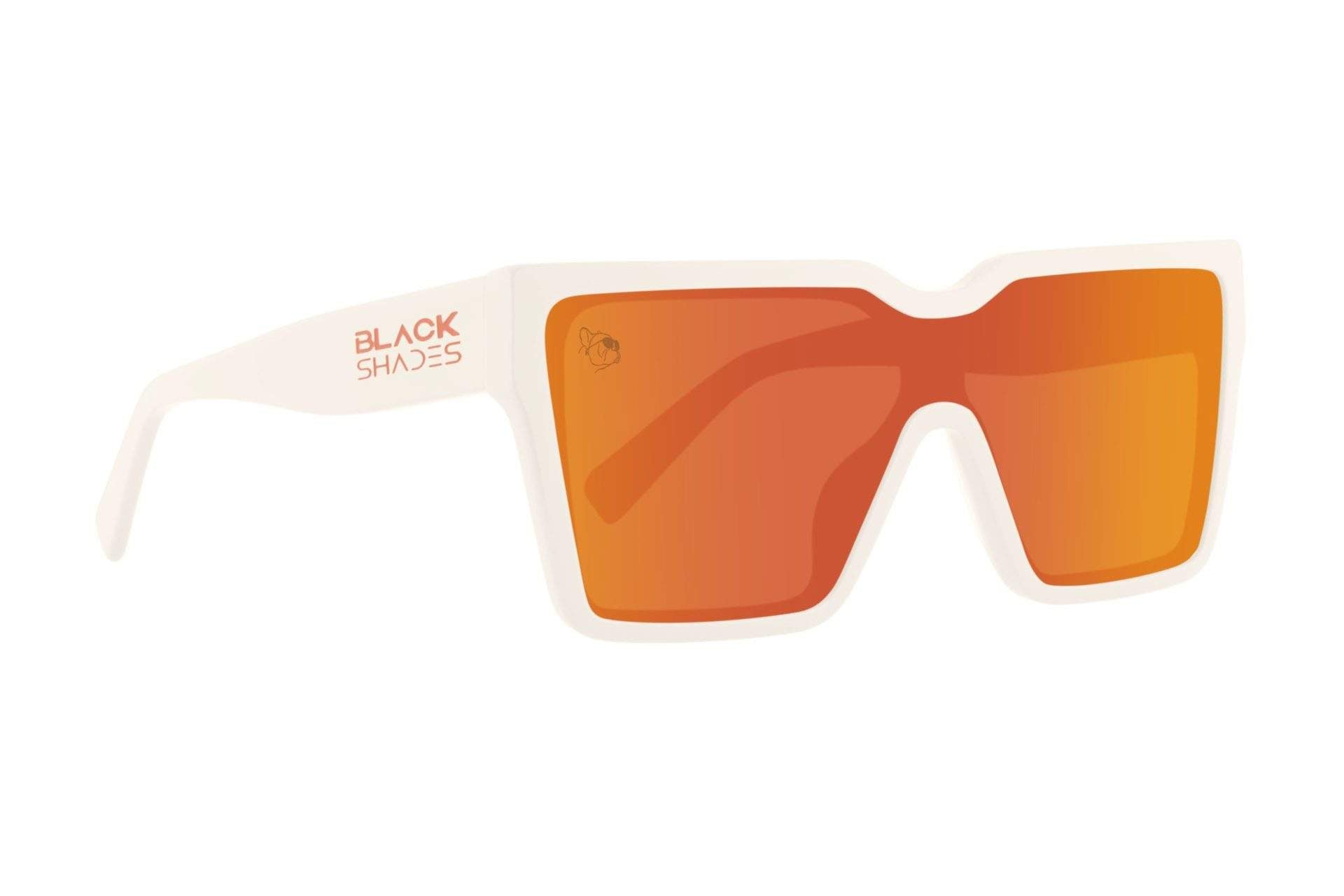 Orange Dreamsicle Polarized Designer Sunglasses Black Shades